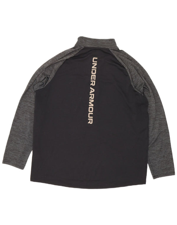 Under Armour Herren-Top mit Reißverschluss, Grafik, langärmlig, groß, Schwarz, Sport