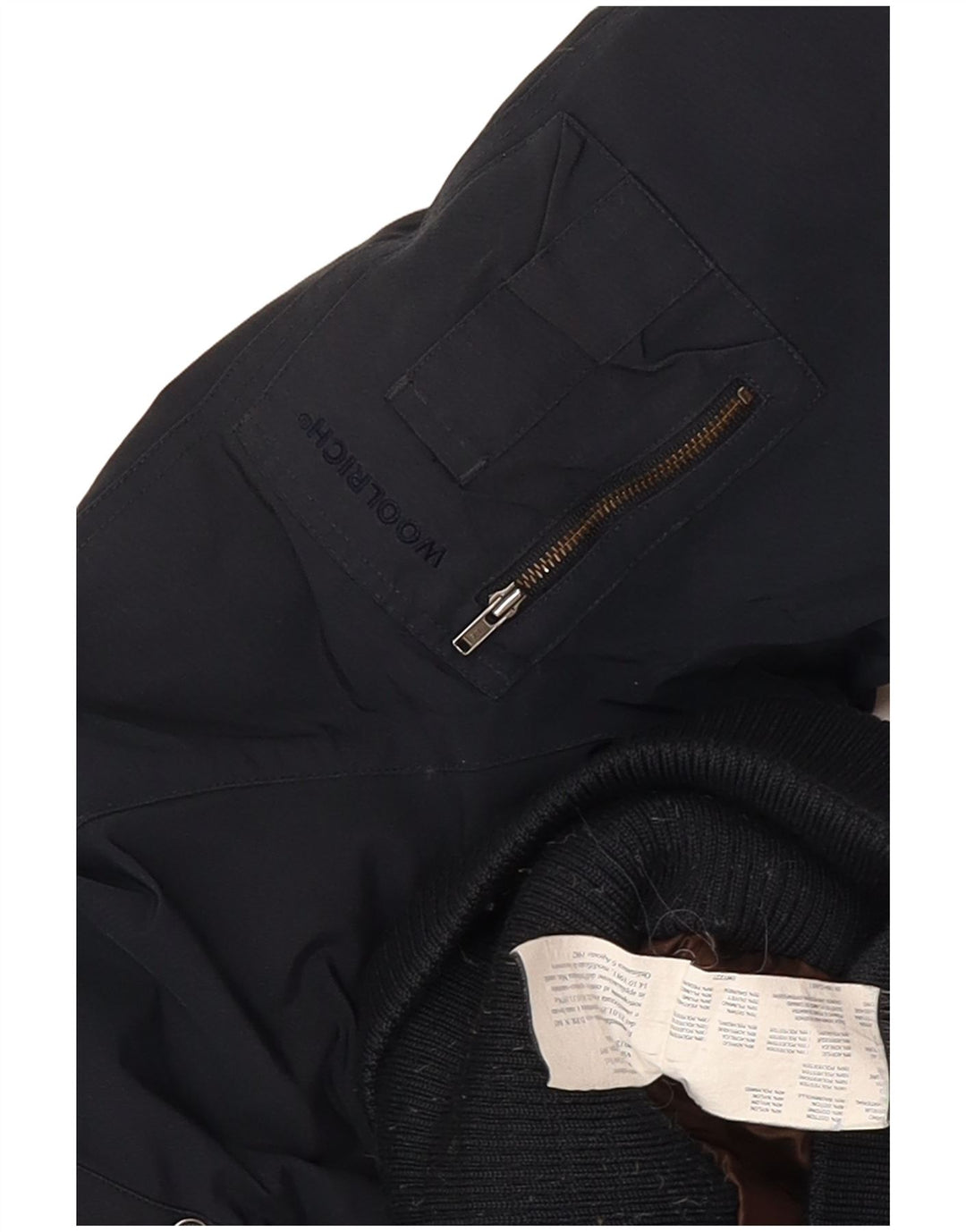 Woolrich Wattierte Damenjacke mit Kapuze, UK 12, mittelmarineblaue Baumwolle