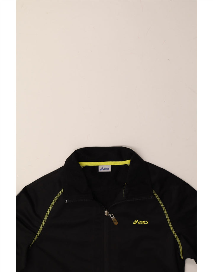 ASICS Womens Tracksuit Top Jacket UK 10 Small Black Polyester Vintage Asics and Second-Hand Asics from Messina Hembry 