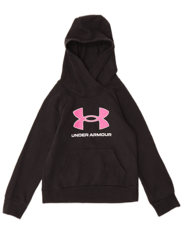 UNDER ARMOUR Mädchen-Kapuzenpullover mit Grafik, 7–8 Jahre, Größe S, schwarze Baumwolle