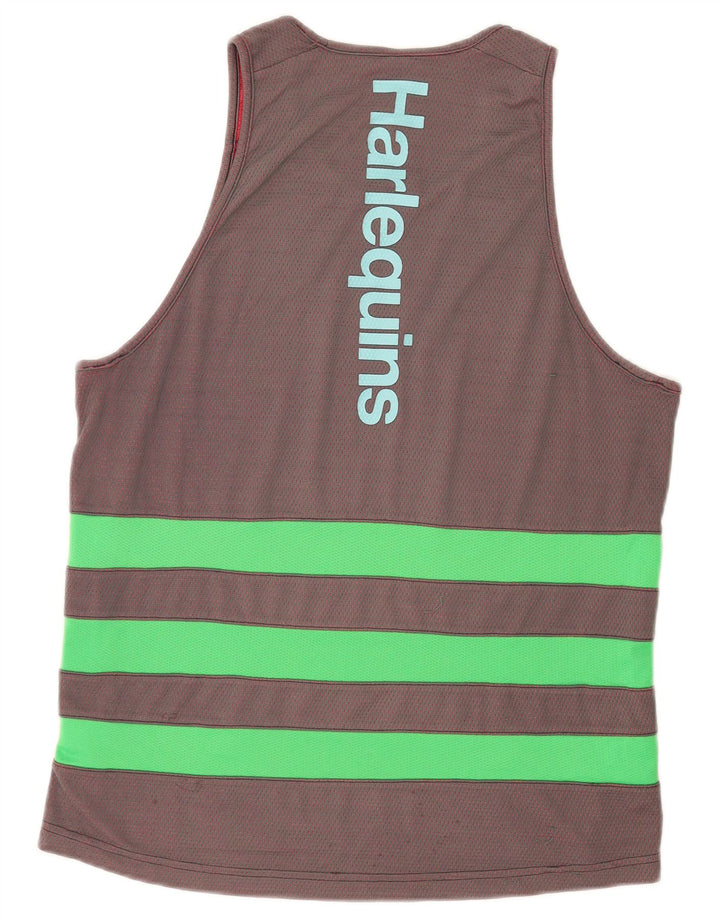 Adidas Herren Grafik-Weste, großes graues Farbblock-Polyester