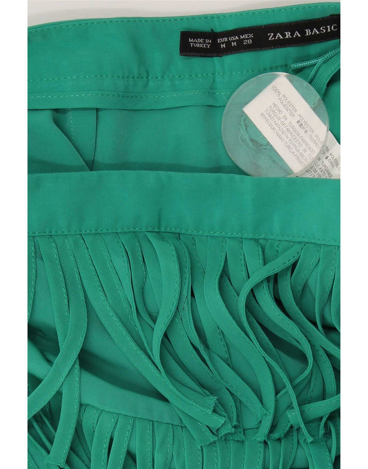 Zara Damen Minirock Medium W28 Grün Polyester