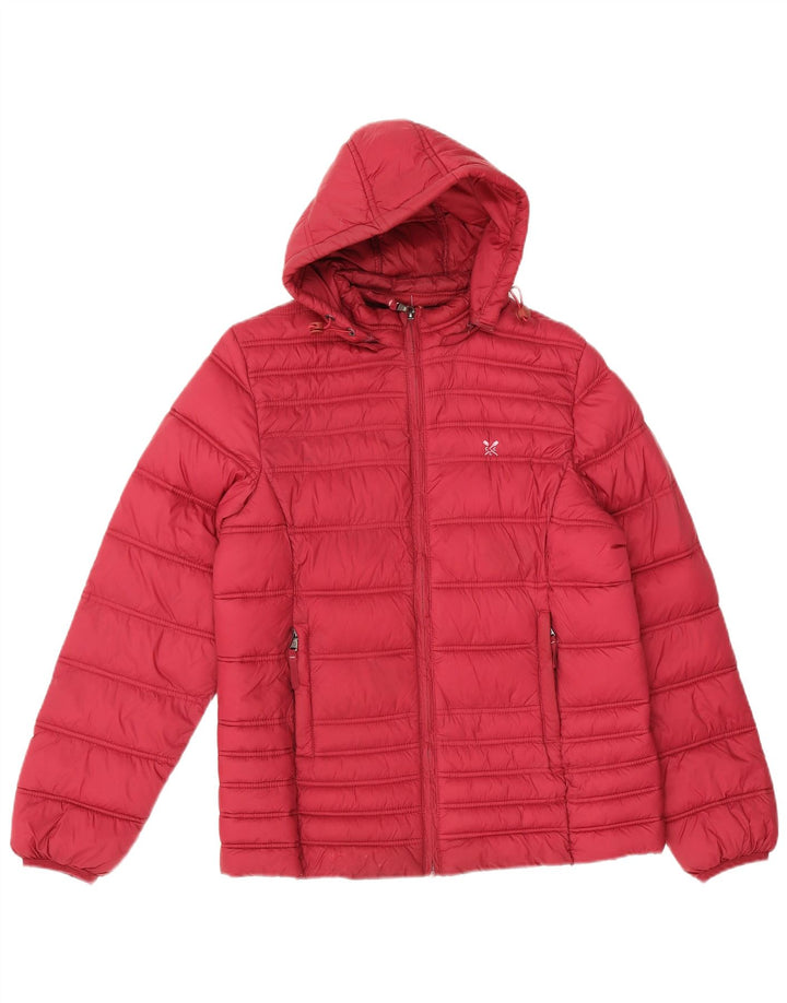 Crew Clothing Wattierte Damenjacke mit Kapuze, UK 12, Mittelrot, Polyamid