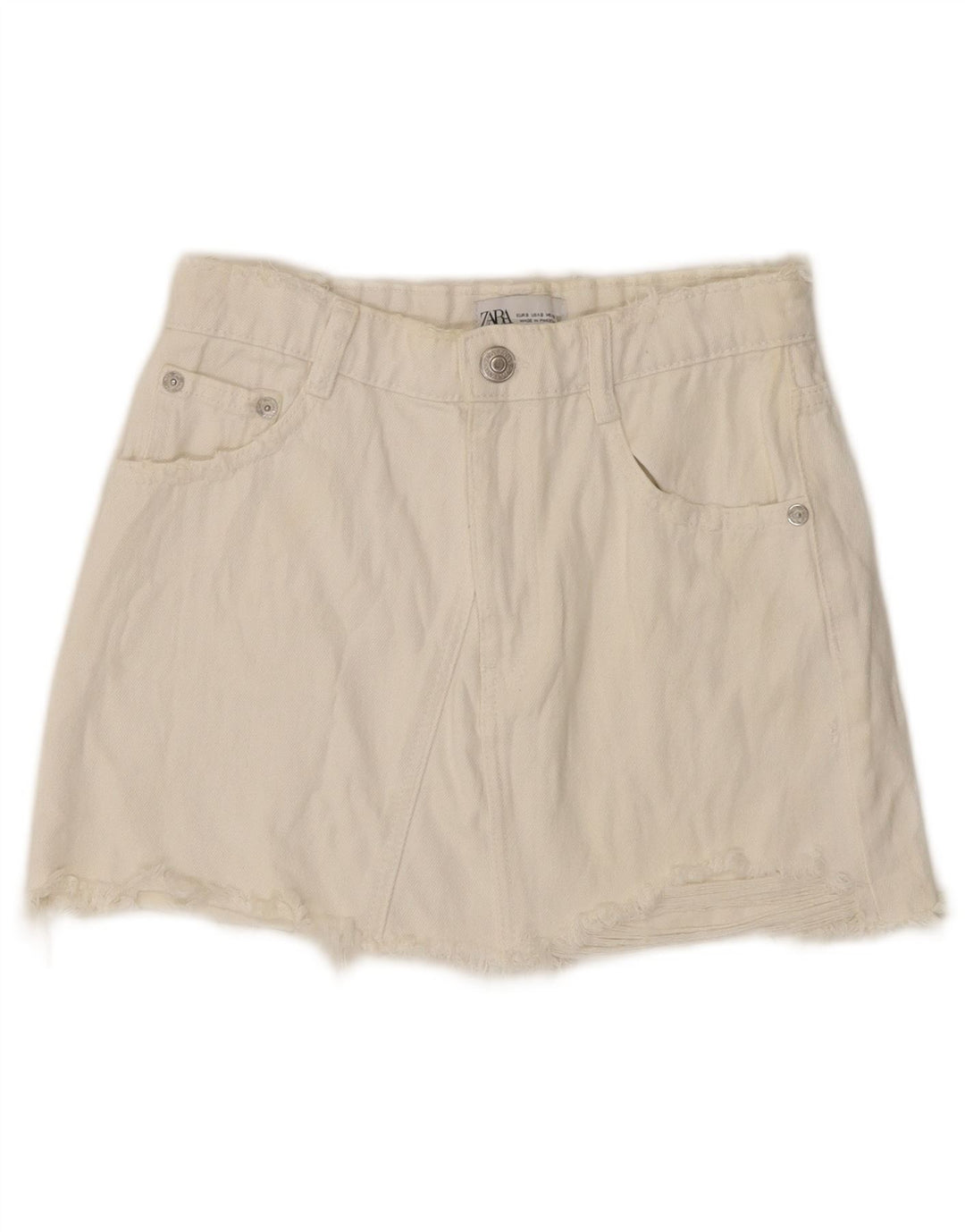 Zara Damen Jeansshorts Small W26 Weiß