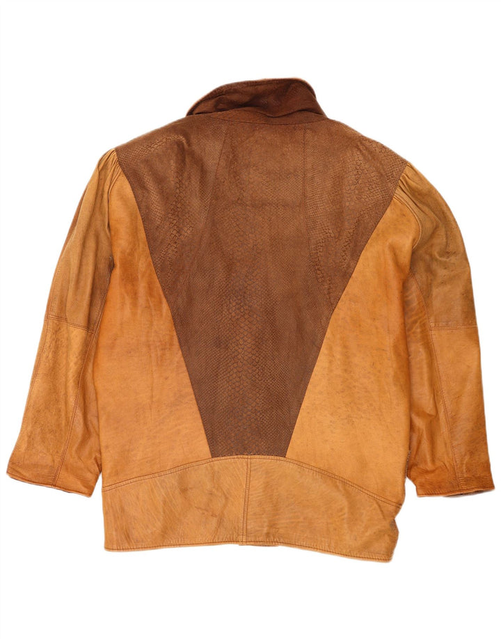 Vintage Damen Übergroße Jacke UK 16 Großer brauner Tierdruck