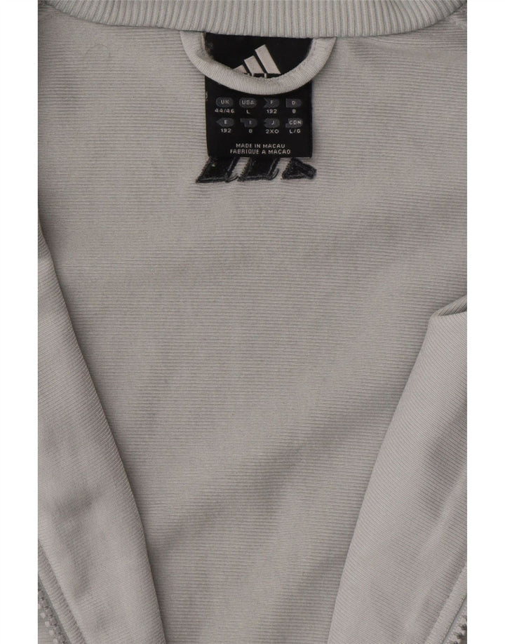 ADIDAS Mens Tracksuit Top Jacket UK 44/46 Large Grey Polyester Vintage Adidas and Second-Hand Adidas from Messina Hembry 