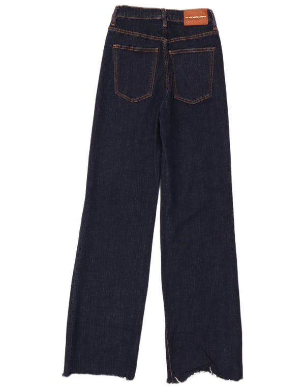 Zara Damen-Jeans mit weitem Bein, EU 34, 2XS W24 L34, marineblaue Baumwolle