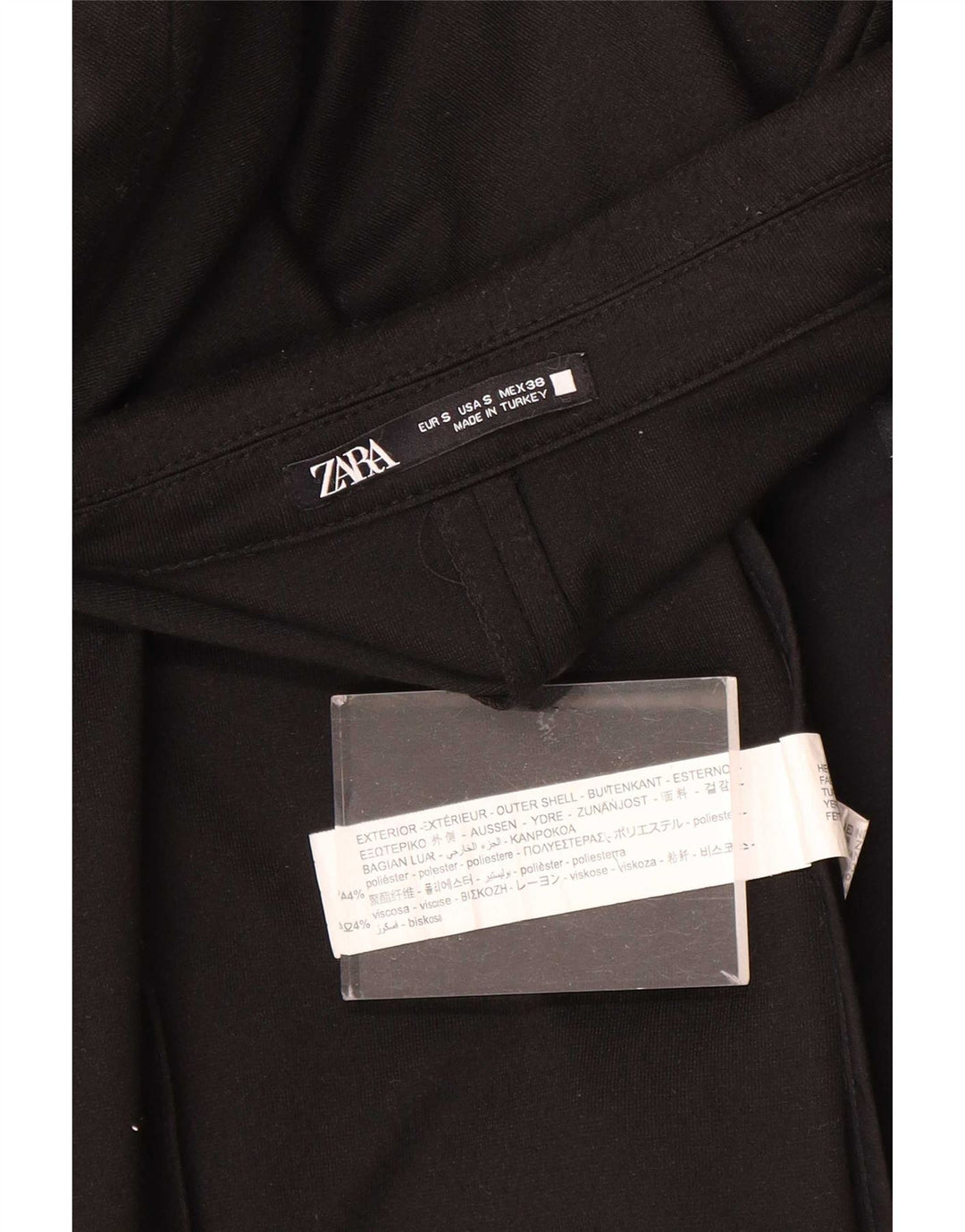 Zara Herren 1-Knopf-Blazerjacke UK 36 Small Schwarz Polyester