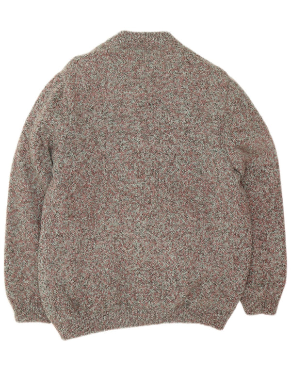 Vintage Herren-Cardigan-Pullover, groß, mehrfarbig, gefleckt