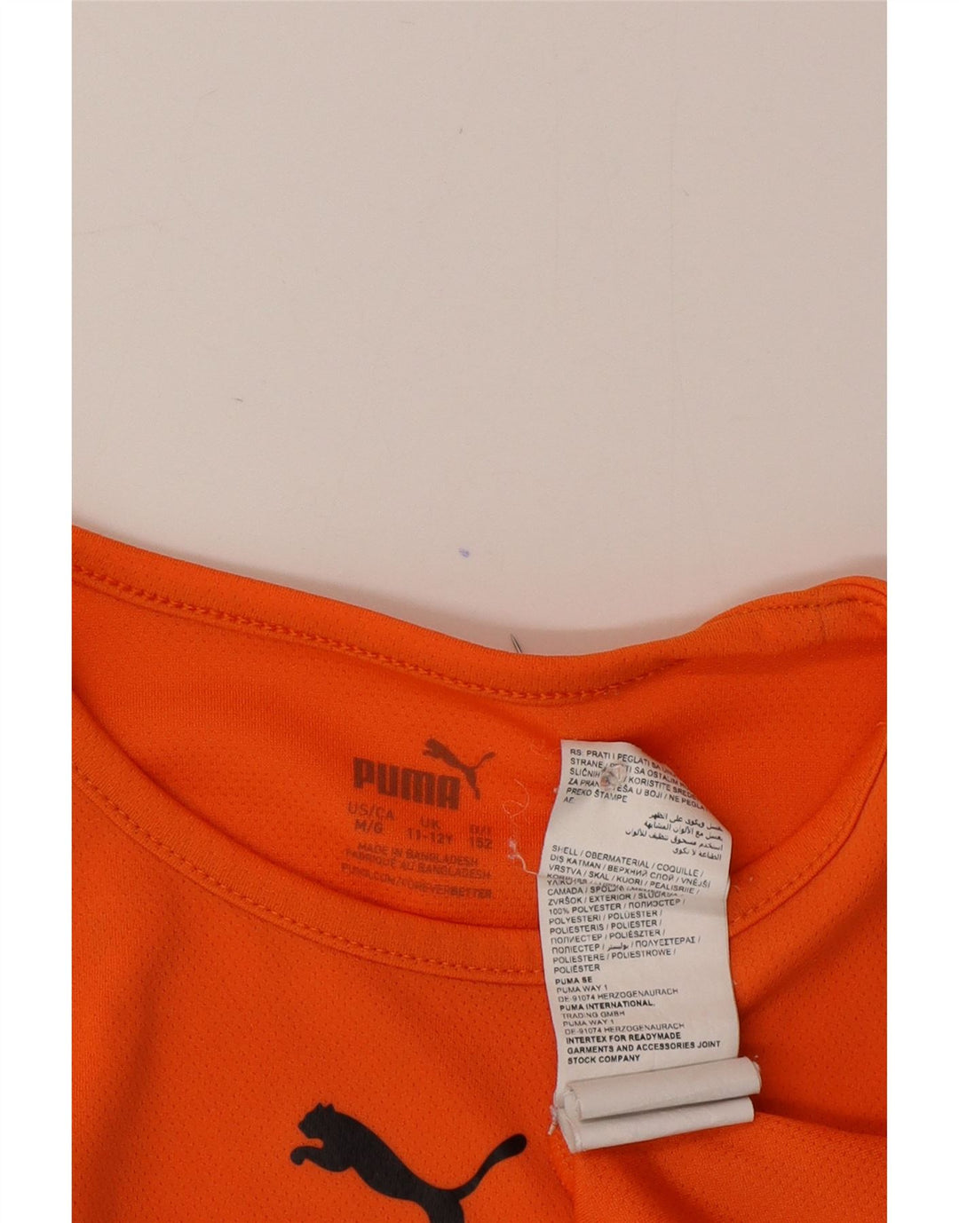 Puma T-Shirt für Jungen, 11–12 Jahre, orangefarbenes Colourblock-Polyester