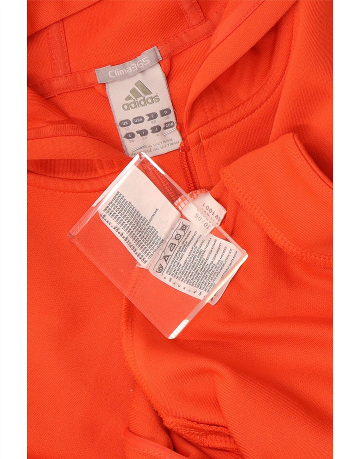 Adidas Damen Clima 365 Zip Hoodie Pullover UK 12 Medium Orange Polyester