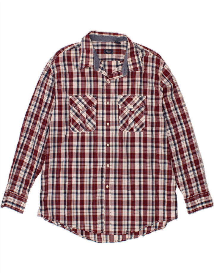 IZOD Mens Shirt XL Red Check Cotton Vintage Izod and Second-Hand Izod from Messina Hembry 