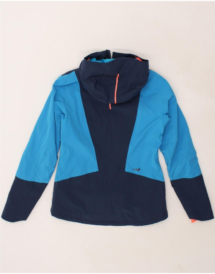 DECATHLON Mens Slim Hooded Rain Jacket EU 36 Small Blue Colourblock Vintage Decathlon and Second-Hand Decathlon from Messina Hembry 