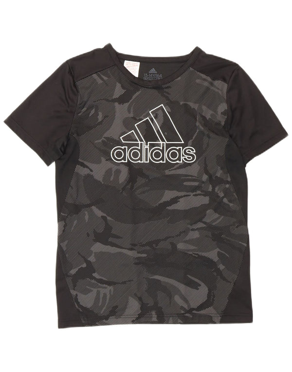 Adidas Jungen Grafik T-Shirt Top 13-14 Jahre Schwarz Geometrisch Sport