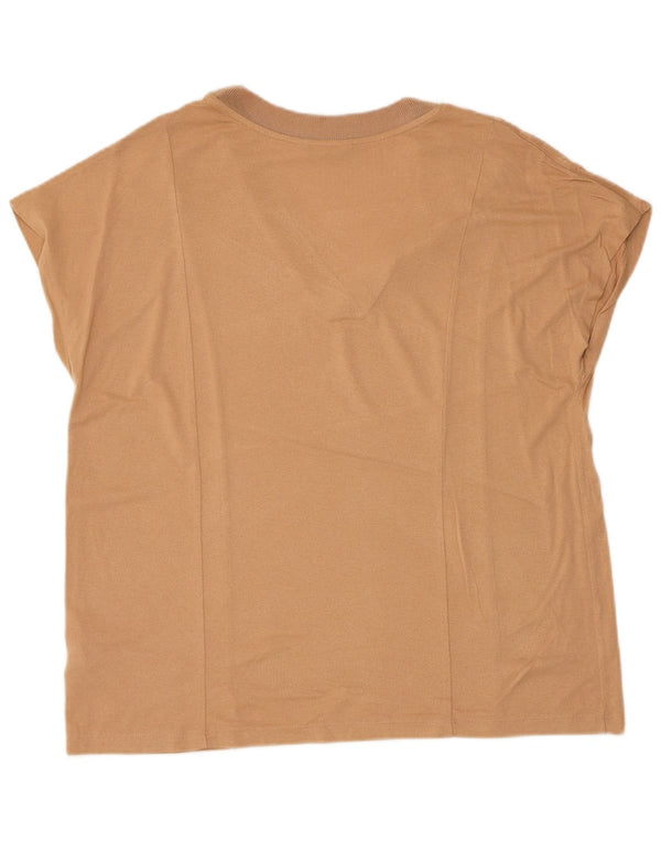 Marks & Spencer Damen T-Shirt Top UK 14 Large Beige Viskose