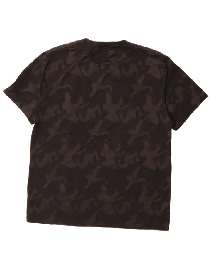 DKNY Herren T-Shirt Top XL Schwarz Camouflage Polyester