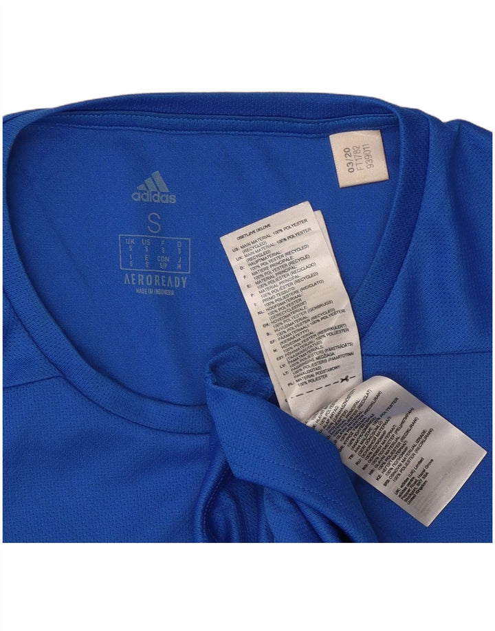 ADIDAS Herren Aeroready T-Shirt Top Small Blau Polyester