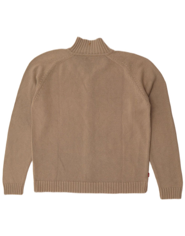 Levi's Herren-Cardigan mit durchgehendem Reißverschluss, XL, beige Baumwolle