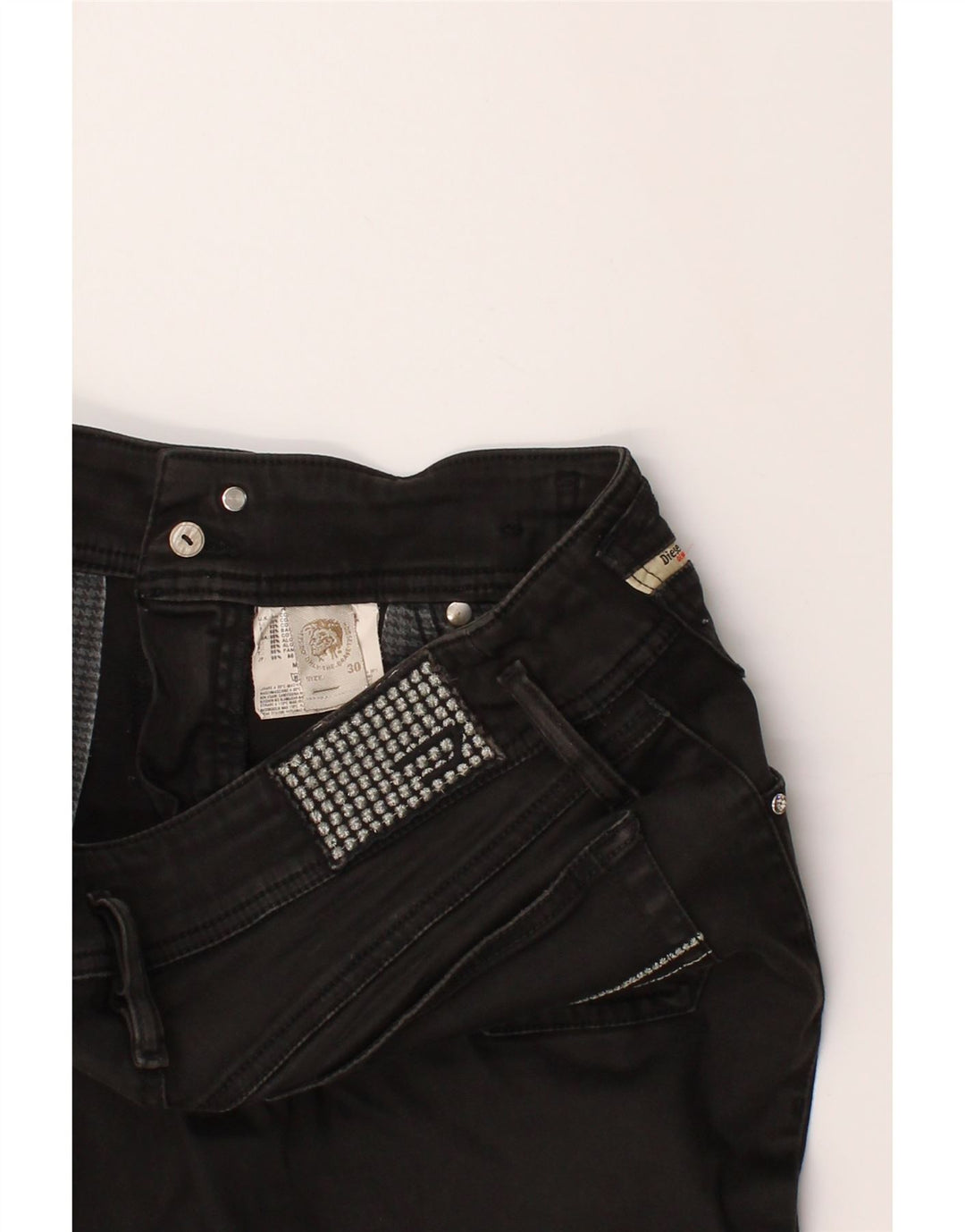 DIESEL Womens Skinny Jeans W29 L32 Black Cotton Vintage Diesel and Second-Hand Diesel from Messina Hembry 