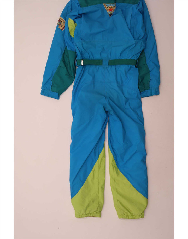 Vintage Herren Skioverall IT 48 Mittelblaues Colourblock-Nylon