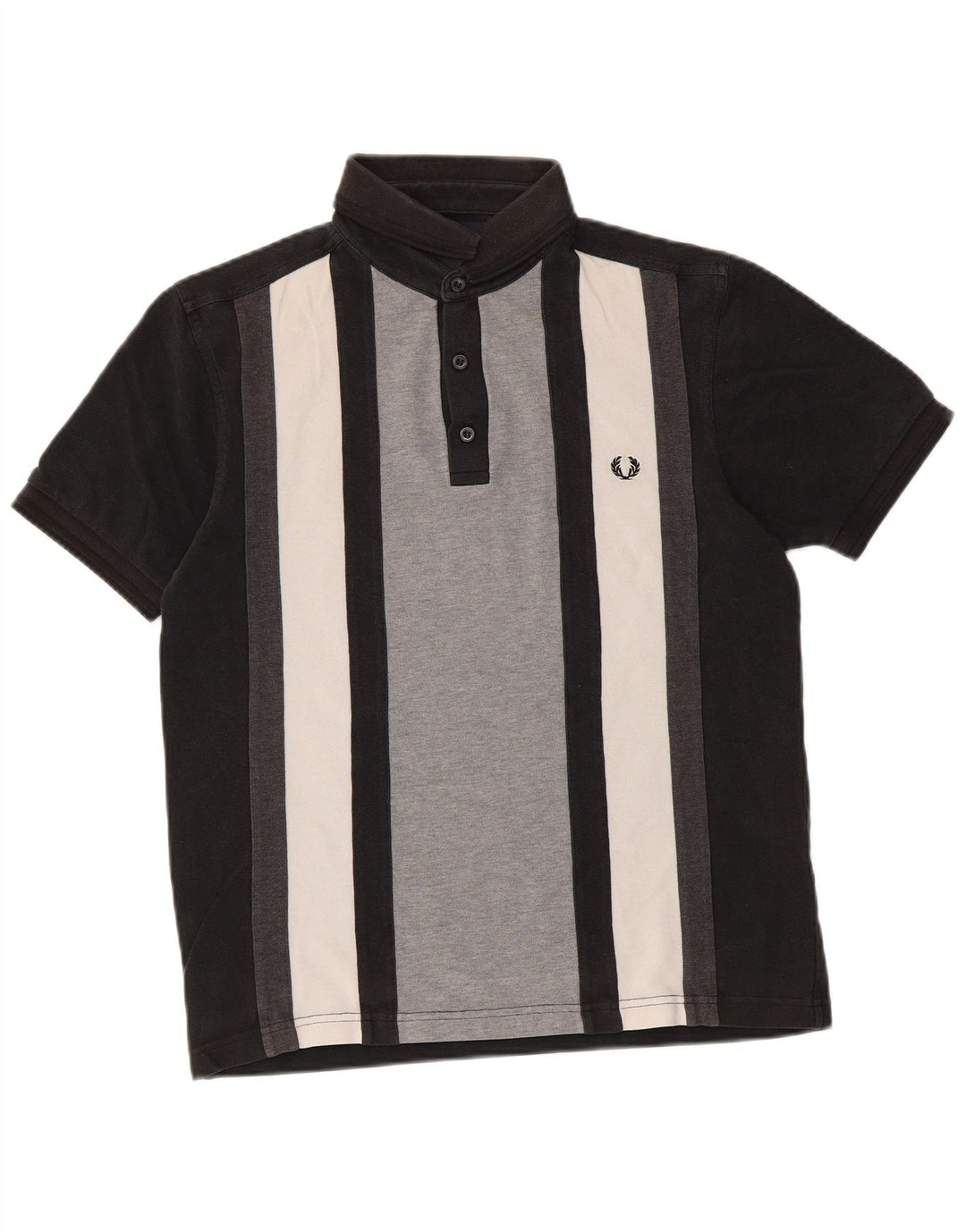 Fred Perry Herren-Poloshirt mit schmaler Passform, Mittelschwarz, Colourblock-Baumwolle