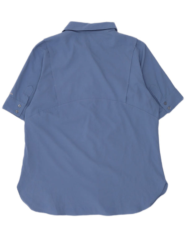 Columbia Damen Kurzarmhemd UK 14 Mittelblaues Polyester