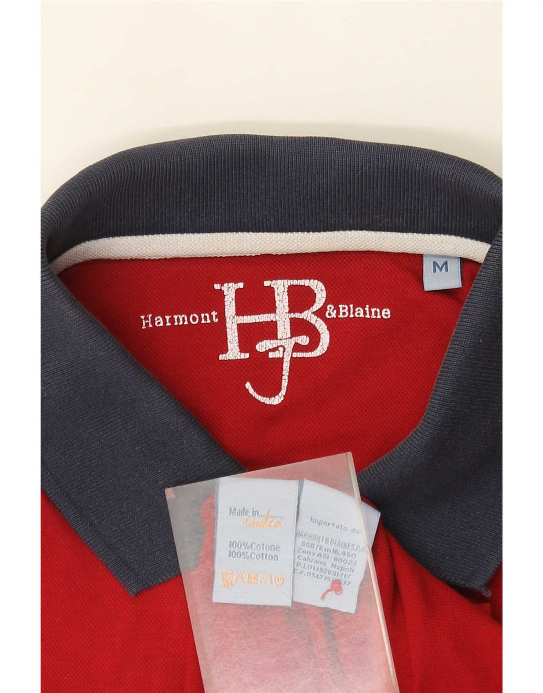 Harmont & Blaine Herren-Poloshirt mit normaler Passform, mittelrote Baumwolle