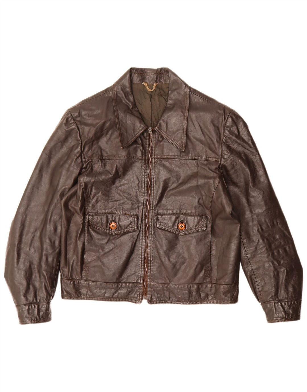 Eton Damen Lederjacke UK 12 Mittelbraunes Leder