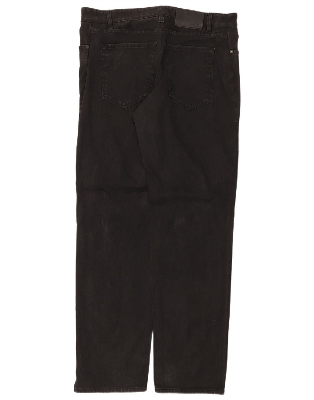 Hugo Boss Herren Straight Jeans W32 L32 Schwarze Baumwolle