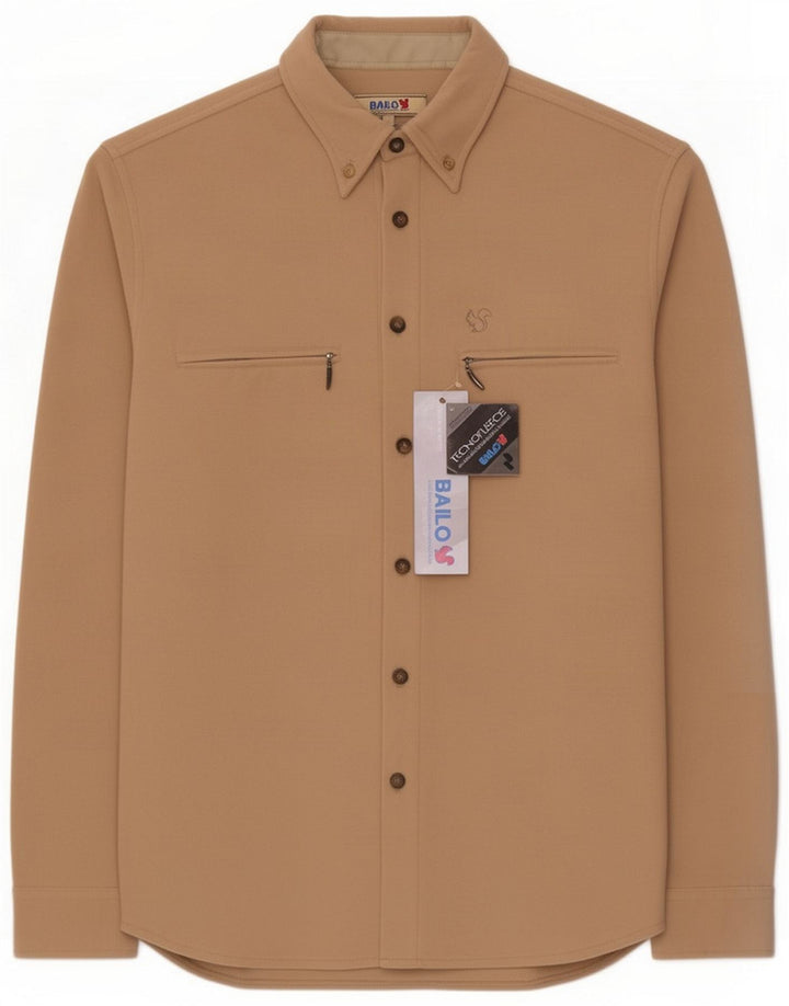 Bailo Herren-Fleece-Hemd, groß, beige, Polyester