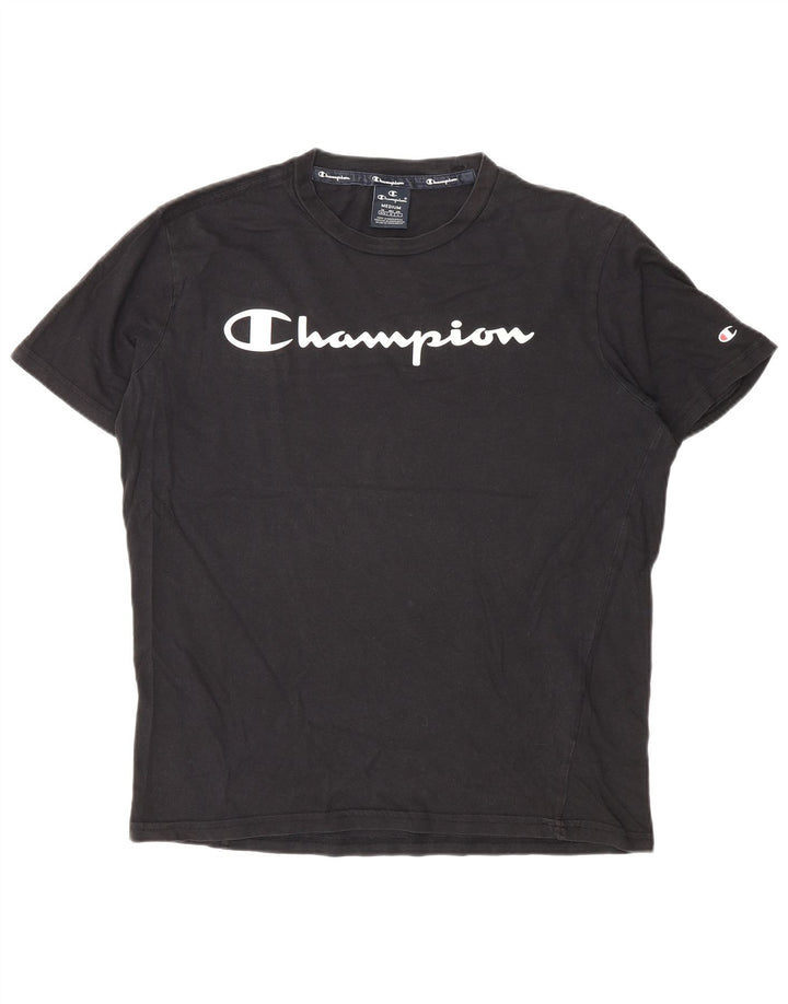 Champion Herren-T-Shirt mit Grafik, mittelschwarze Baumwolle