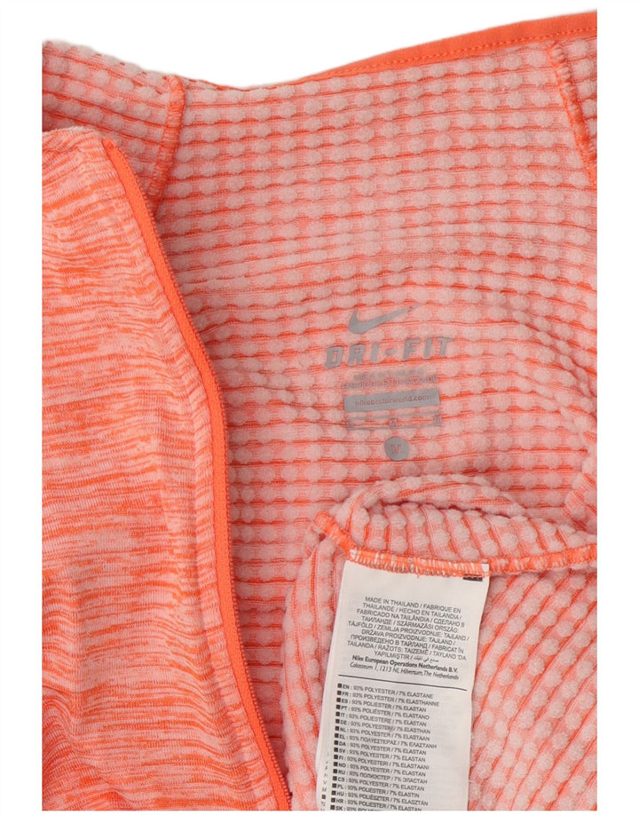 Nike Dri Fit Pullover-Trainingsanzugoberteil für Damen, UK 14, mittelorange meliert