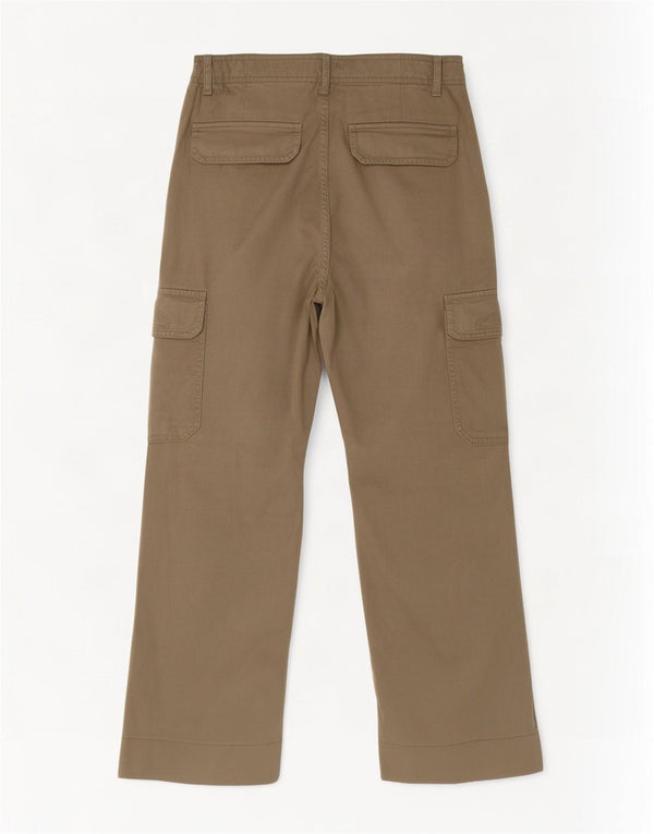 Zara Damen-Cargohose mit weitem Bein, EU 36, XS, W26, L26, Khaki, Baumwolle