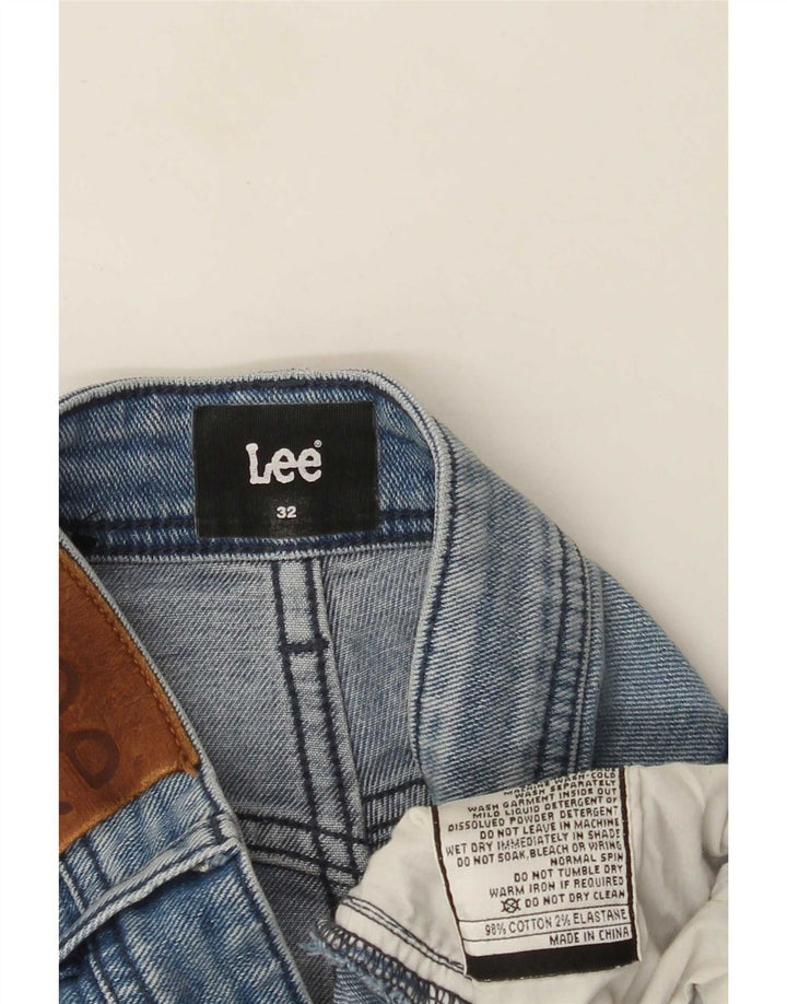 Lee Herren Slim Straight Jeans W32 L33 Blaue Baumwolle