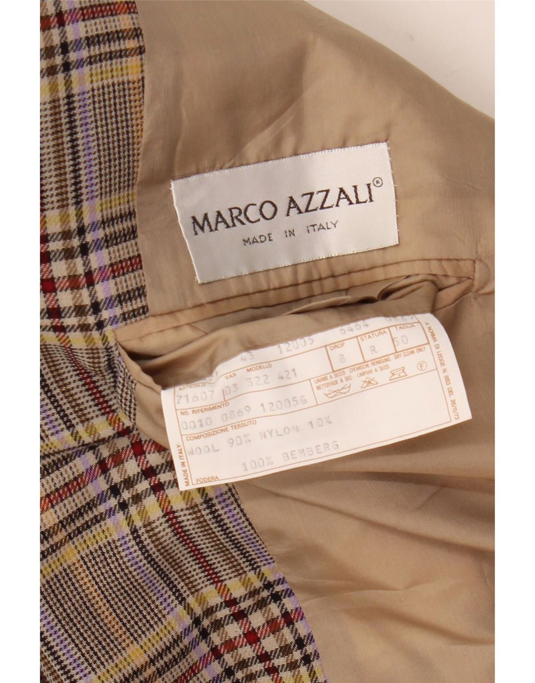Marco Azzali Herren-Blazer-Jacke IT 50, groß, mehrfarbig, Hahnentrittmuster