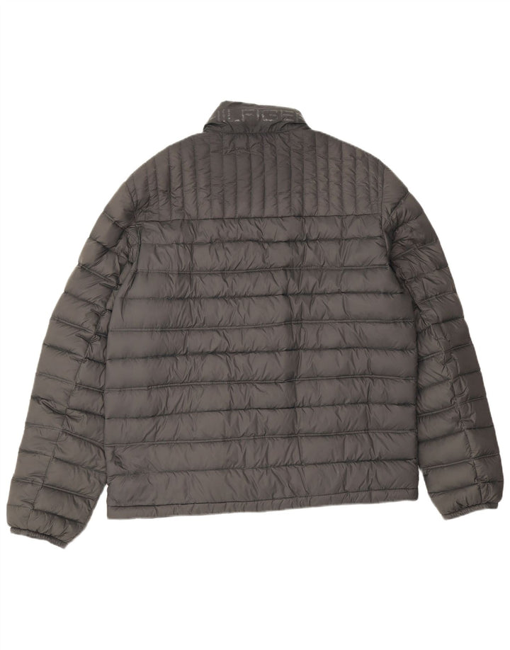 Tommy Hilfiger Herren Wattierte Jacke UK 38 Mittelgraues Nylon