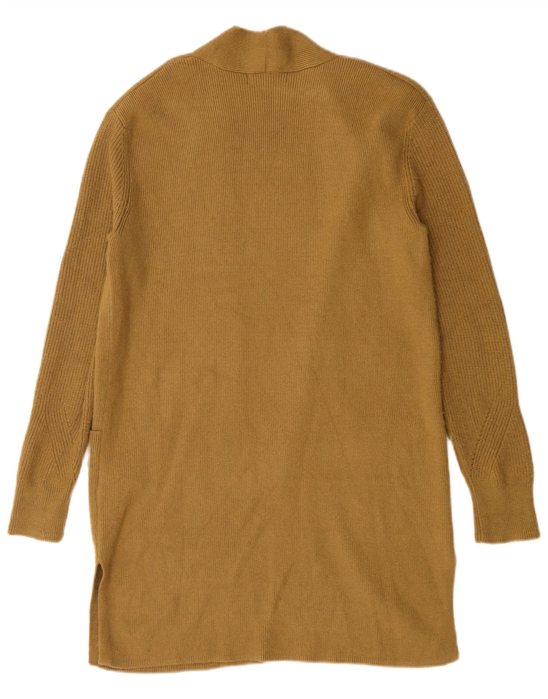 Marks & Spencer Damen Longline Open Cardigan Pullover UK 12 Mittelbraun