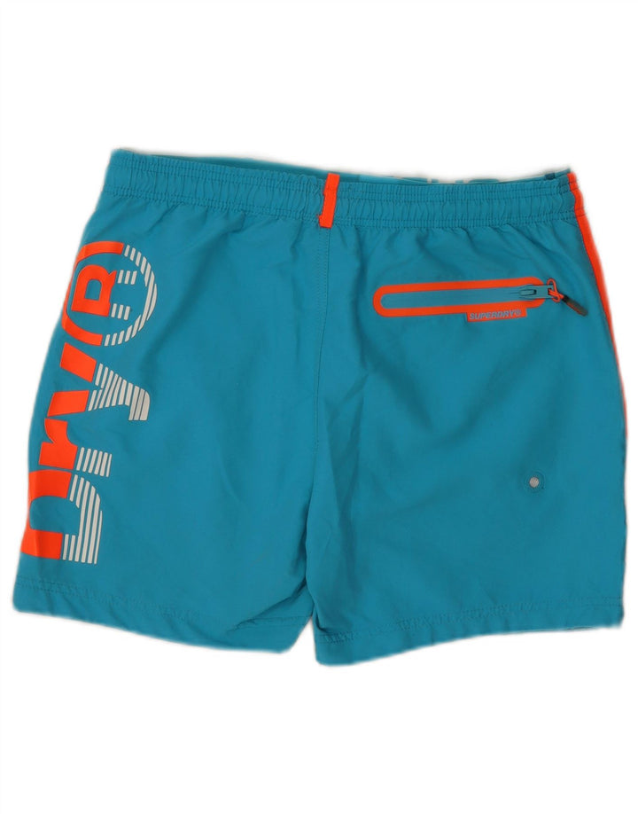 Superdry Herren Graphic Regular Badeshorts, Größe L, Blau, Farbblock