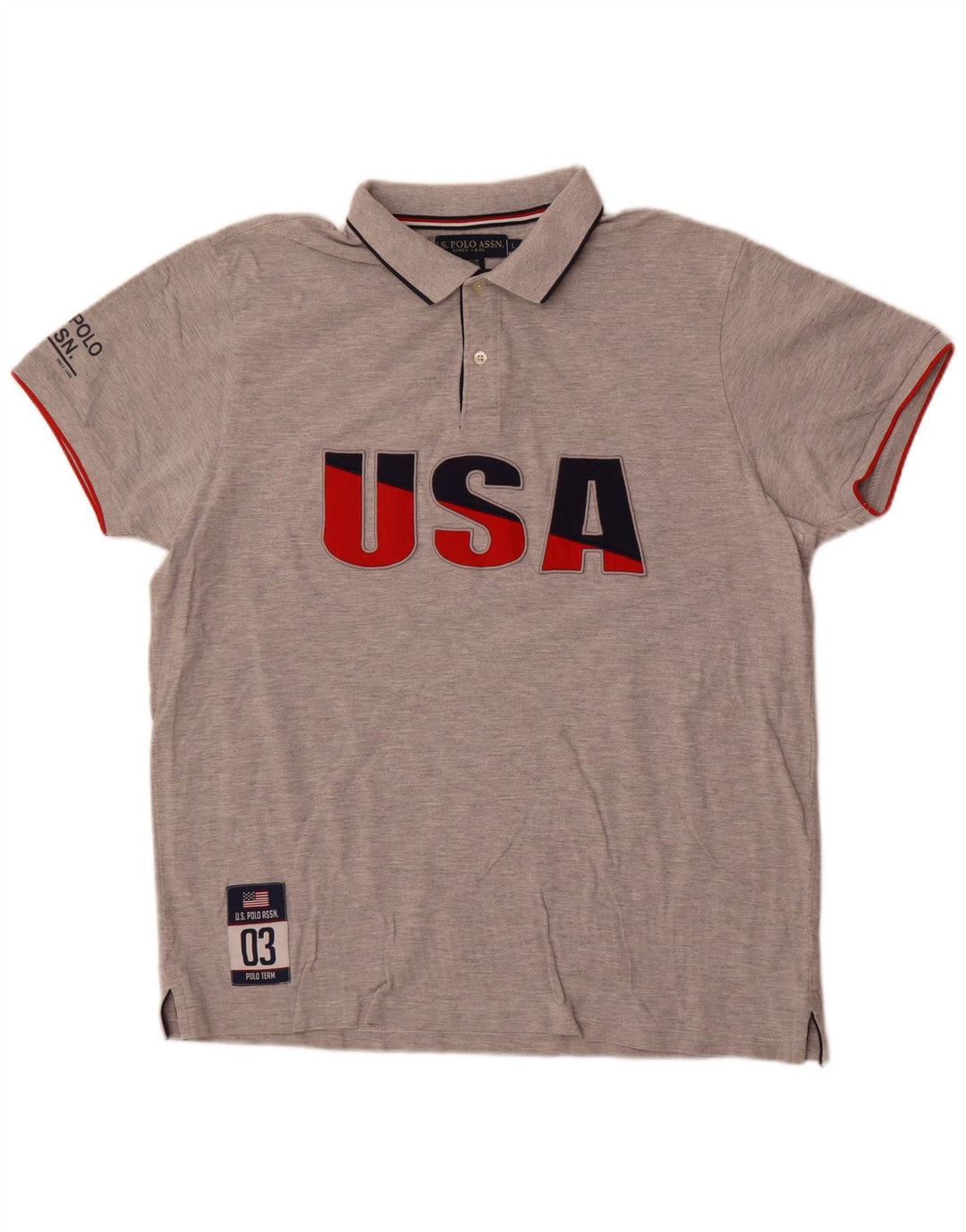 U.S. Polo Assn. Herren-Poloshirt mit Grafik, groß, aus grauer Baumwolle