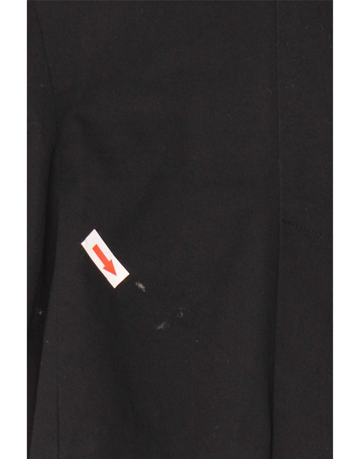 Zara Damen 1-Knopf-Blazerjacke UK 12 Mittelschwarze Baumwolle