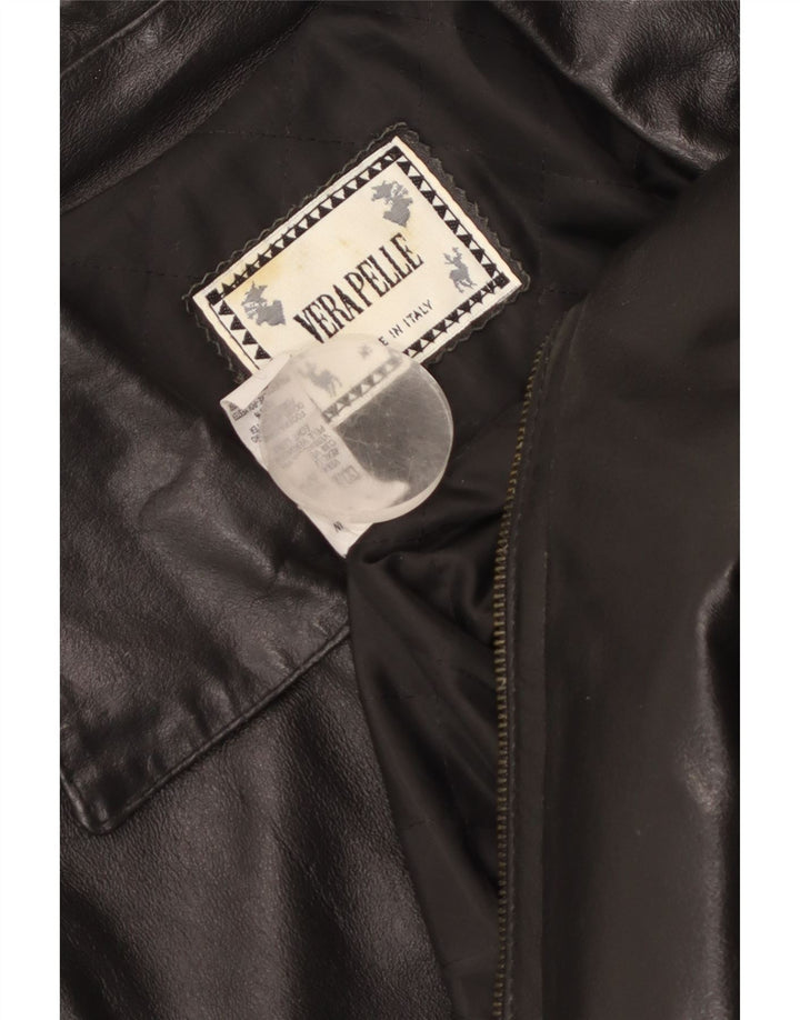 Vintage Herren Bomber Lederjacke UK 42 2XL Schwarzes Leder