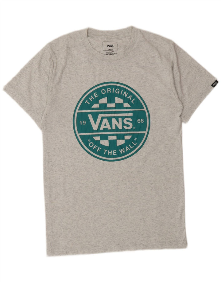 VANS Herren-T-Shirt mit klassischer Passform und Grafik, XS, grau gefleckte Baumwolle