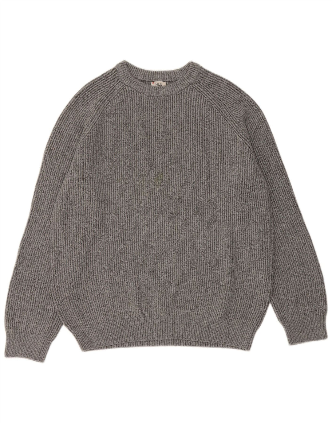 Marks & Spencer Herren-Pullover mit Rundhalsausschnitt, XL, Grau, Polyamid