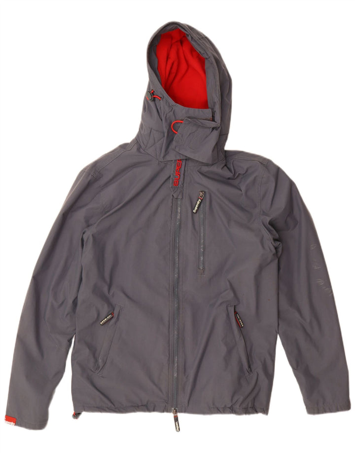 SUPERDRY Herren Windhiker Windjacke mit Kapuze, UK 38, Mittelgrau