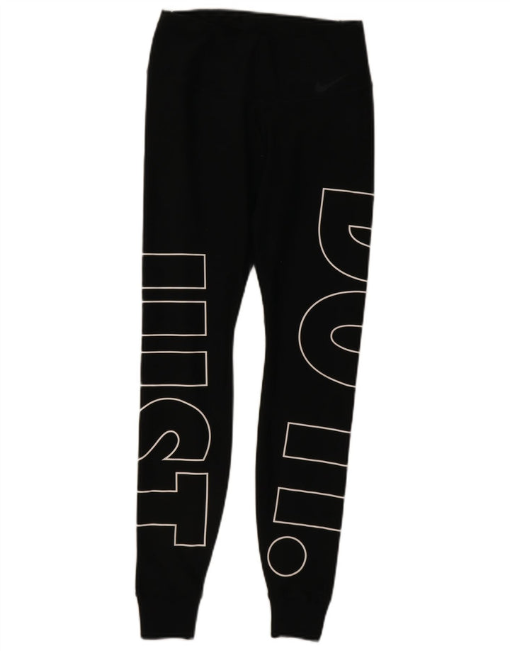 Nike Damen Dri Fit Graphic Leggings UK 6 XS Schwarz Polyester
