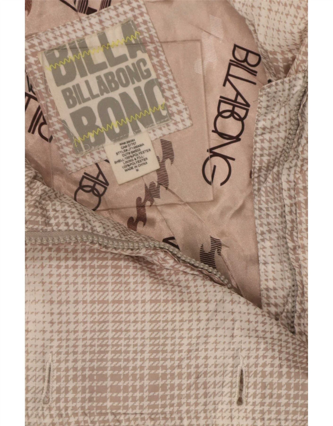 Billabong Damen Wattierter Mantel UK 12 Mittel Mehrfarbig Hahnentrittmuster