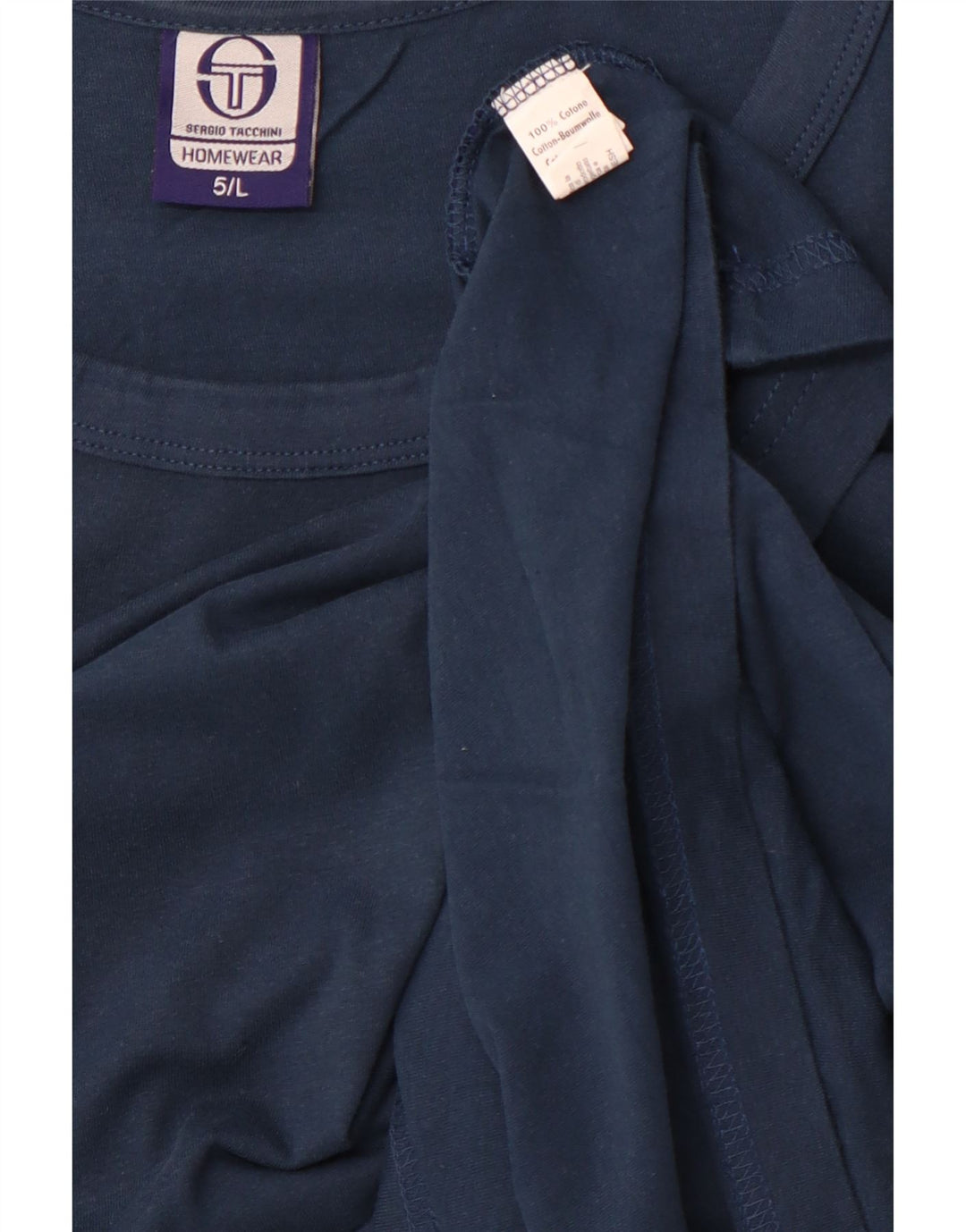 SERGIO TACCHINI Herren-Weste-Top, groß, marineblaue Baumwolle