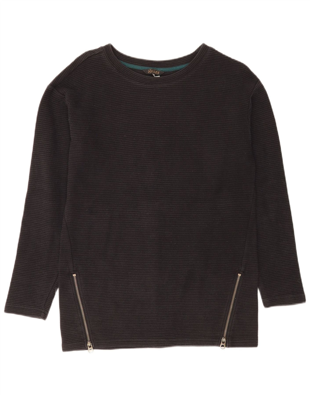 Joules Damen Top Langarm UK 10 Small Schwarz Baumwolle
