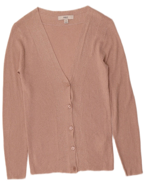 Marks & Spencer Damen Strickjacke Pullover UK 6 XS Rosa Viskose