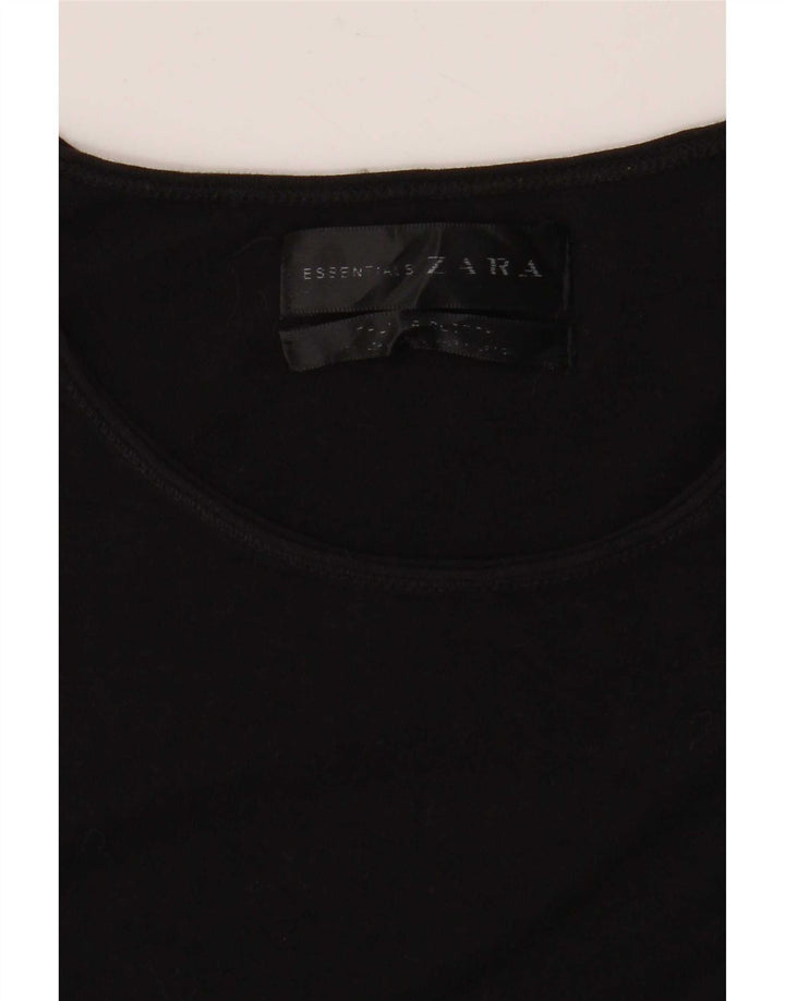 Zara Damen T-Shirt Top UK 14 Medium Schwarz